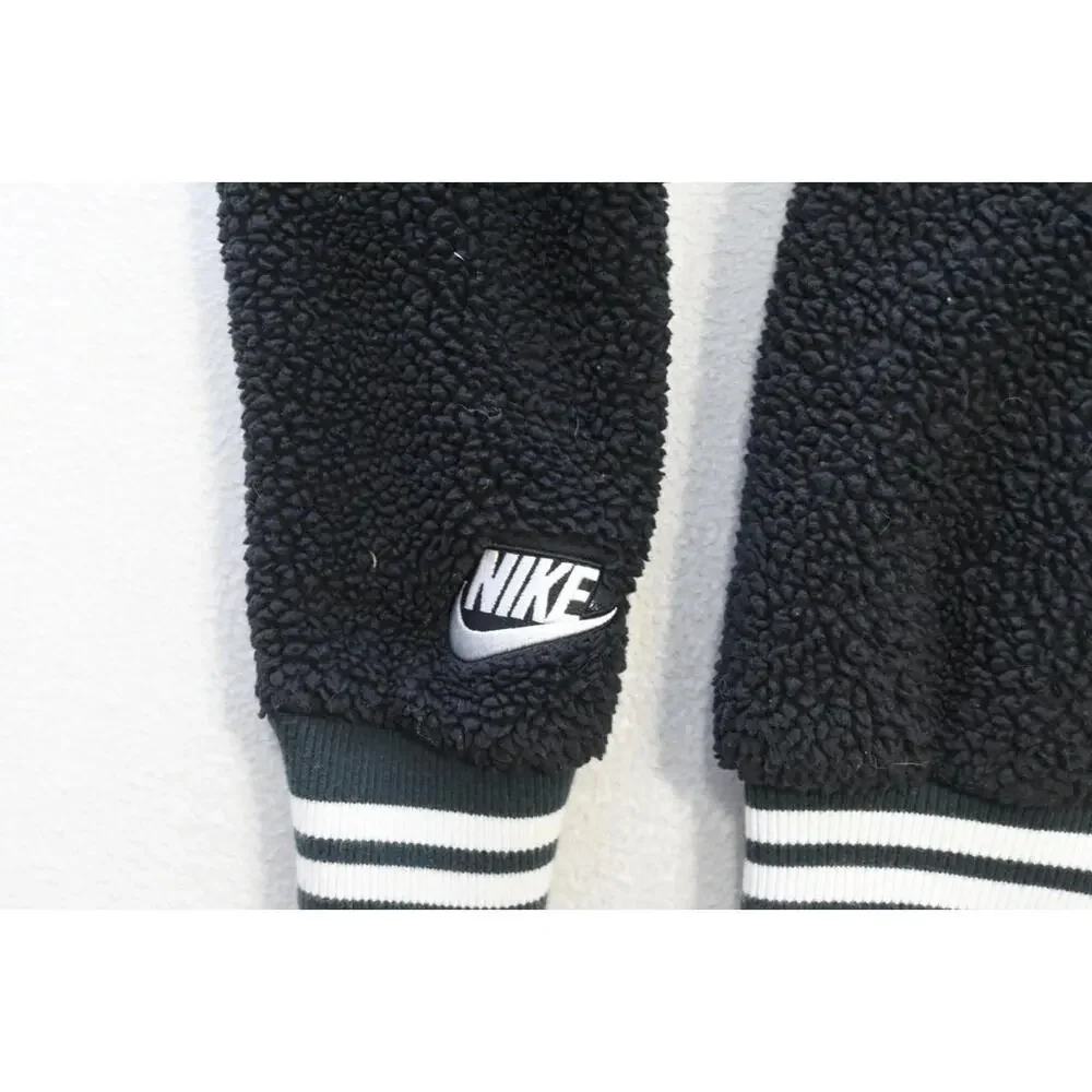 Nike Sherpa Jacket Performance Full Zip Black and White‎ Womens Sz XS XSMALL